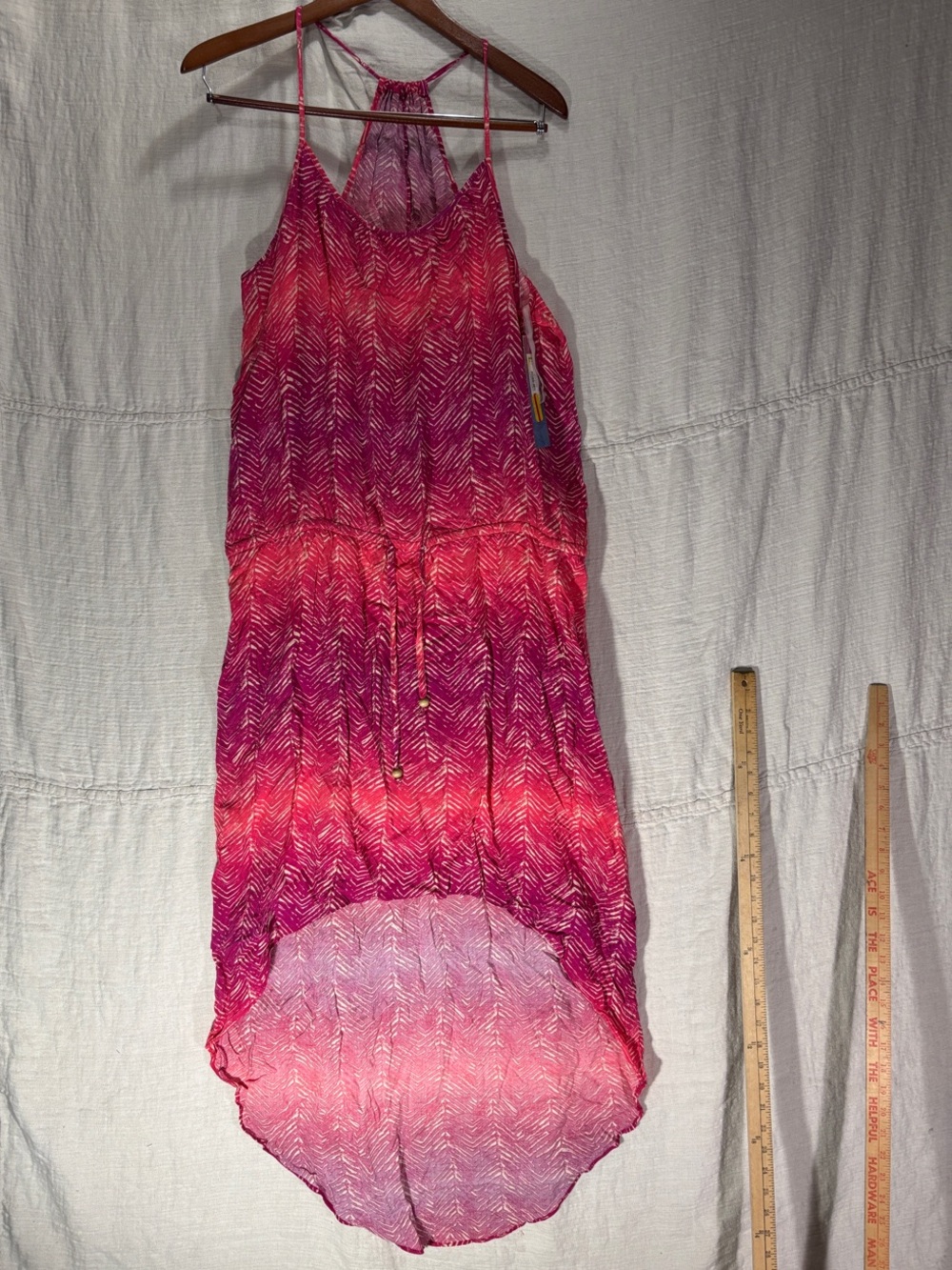 Hang Ten Pink Ombre Halter High-Low Maxi Dress